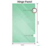 120cm Wall-to-Wall Frameless Shower Screen – Gold F-Brackets and Floor F-Bracket with SS Hinges & Square Double Pull Handle