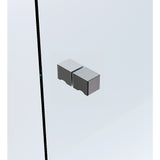 90cm Wall to Wall Frameless Shower Screen with Gunmetal Brackets and Brass Hinges, Square Knob Handle - Extra Image