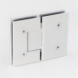 100cm Frameless Wall-to-Wall Shower Screen with White Wall & Floor U Brackets, Brass Hinges & Square Knob Handle - Extra Image