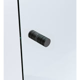 90cm Frameless Wall-to-Wall Shower Screen with Black Wall U-Brackets, Brass Hinges & Round Knob Handle - Extra Image