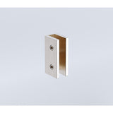 90cm Frameless Wall-to-Wall Shower Screen with Nickel U-Brackets , Brass Hinges & Round Knob Handle - Top-Down View