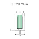 90cm Frameless Wall-to-Wall Shower Screen with Nickel U-Brackets , Brass Hinges & Round Knob Handle