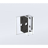 110cm Frameless Wall-to-Wall Shower Screen with Chrome F-Brackets and Floor F-Bracket, Brass Hinges & Round Knob Handle - 45-Degree Angle