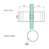 110cm Frameless Wall-to-Wall Shower Screen with Gold U-Brackets , Brass Hinges & Round Knob Handle - Extra Image