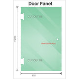 110cm Frameless Wall-to-Wall Shower Screen with Nickel U-Brackets and Floor U-Bracket, Brass Hinges & Round Knob Handle