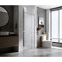 120cm Frameless Wall-to-Wall Shower Screen with Gunmetal F-Brackets and Floor F-Bracket, Brass Hinges & Round Knob Handle