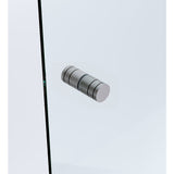 120cm Frameless Wall-to-Wall Shower Screen with Gunmetal F-Brackets and Floor F-Bracket, Brass Hinges & Round Knob Handle - Extra Image