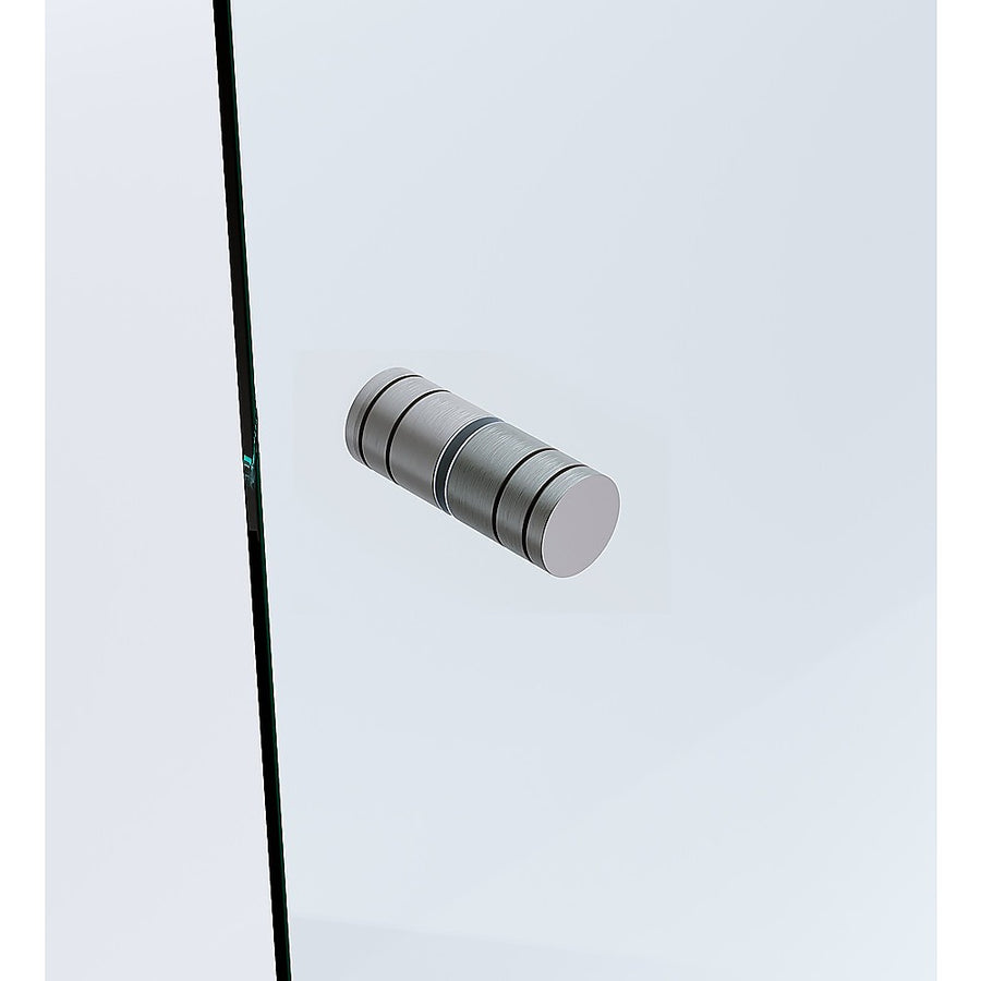 120cm Frameless Wall-to-Wall Shower Screen with Gunmetal F-Brackets and Floor F-Bracket, Brass Hinges & Round Knob Handle