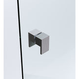 100cm Frameless Wall-to-Wall Shower Screen with Gunmetal Wall F-Brackets, Brass Hinges & Square Double Pull Handle - Extra Image