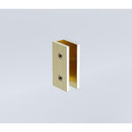 110cm Frameless Wall-to-Wall Shower Screen with Gold U-Brackets and Floor U-Bracket, Brass Hinges & Square Double Pull Handle