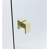 110cm Frameless Wall-to-Wall Shower Screen with Gold U-Brackets and Floor U-Bracket, Brass Hinges & Square Double Pull Handle - Extra Image