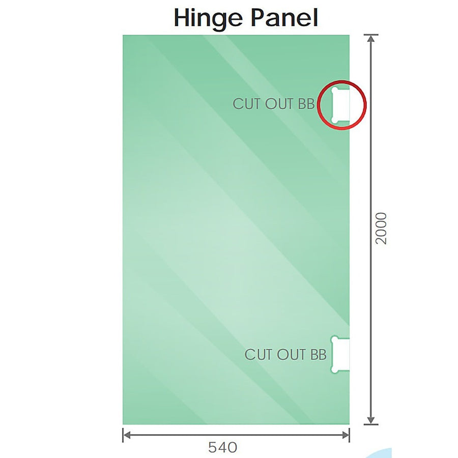 120cm Frameless Wall-to-Wall Shower Screen with Black U-Brackets and Floor U-Bracket, Brass Hinges & Square Double Pull Handle