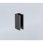 120cm Frameless Wall-to-Wall Shower Screen with Black U-Brackets and Floor U-Bracket, Brass Hinges & Square Double Pull Handle