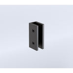 120cm Frameless Wall-to-Wall Shower Screen with Black U-Brackets and Floor U-Bracket, Brass Hinges & Square Double Pull Handle