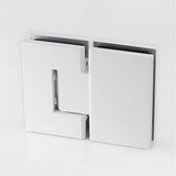 120cm Wall to Wall Frameless Shower Screen with White Brackets and Brass Hinges, Square Double Pull Handle - Extra Image