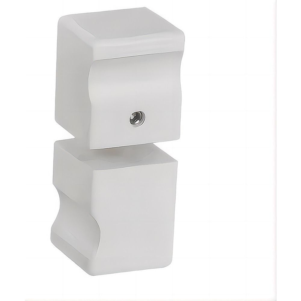 110cm Wall to Wall Frameless Shower Screen – White Wall Channel and Floor Channel, SS Hinges & Square Knob Handle