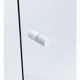 90cm Wall to Wall Frameless Shower Screen ??White Wall Channel and Floor Channel, SS Hinges & Round Knob Handle