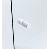 110cm Wall to Wall Frameless Shower Screen with White Channel and SS Hinges , Round Knob Handle - Extra Image