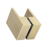 100cm Wall to Wall Frameless Shower Screen with Gold Channel and SS Hinges , Square Double Pull Handle - Extra Image