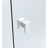 110cm Wall to Wall Frameless Shower Screen with White Channel and SS Hinges , Square Double Pull Handle - Extra Image