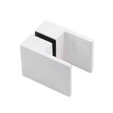 110cm Wall to Wall Frameless Shower Screen with White Channel and SS Hinges , Square Double Pull Handle - Extra Image