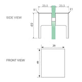 110cm Wall to Wall Frameless Shower Screen with White Channel and SS Hinges , Square Double Pull Handle - Extra Image