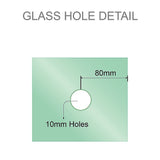 110cm Wall to Wall Frameless Shower Screen with White Channel and SS Hinges , Square Double Pull Handle - Extra Image