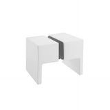 110cm Wall to Wall Frameless Shower Screen – White Wall Channel and Floor Channel, SS Hinges & Square Double Pull Handle