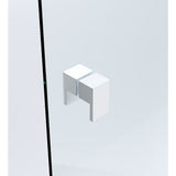 110cm Wall to Wall Frameless Shower Screen – White Wall Channel and Floor Channel, SS Hinges & Square Double Pull Handle - Extra Image