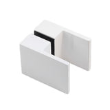 110cm Wall to Wall Frameless Shower Screen – White Wall Channel and Floor Channel, SS Hinges & Square Double Pull Handle - Extra Image