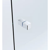 100cm Wall to Wall Frameless Shower Screen with Chrome Channel and Brass Hinges , Square Knob Handle - Extra Image
