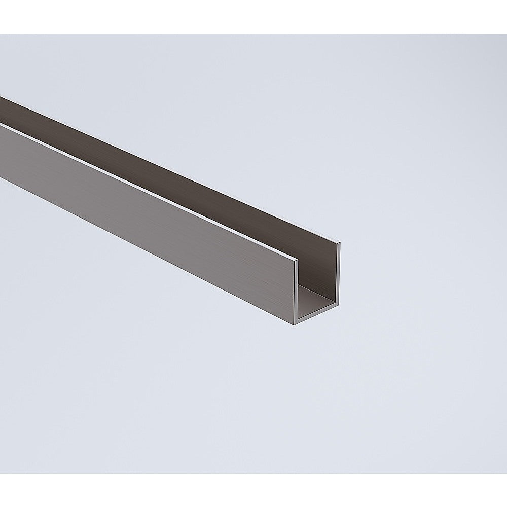 110cm Wall to Wall Frameless Shower Screen with Gunmetal Channel and Brass Hinges , Square Knob Handle