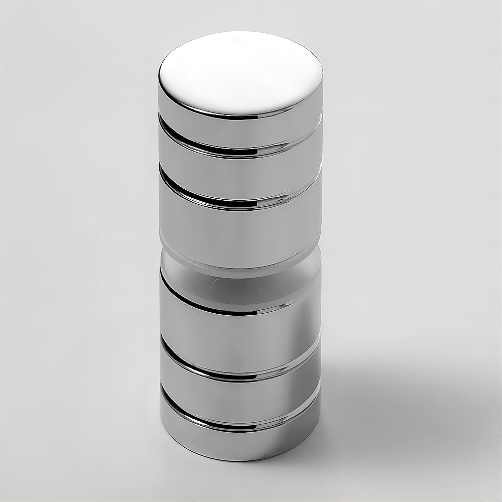 100cm Wall-to-Wall Frameless Shower Screen – Chrome Wall Channel with Brass Hinges & Round Knob Handle