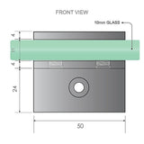 110x70cm Corner Frameless Shower Screen with Gold Wall Channel and Floor F-Bracket and SS Hinges, Square Knob Handle