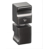 120x120cm Corner Frameless Shower Screen with Gunmetal F-Brackets and SS Hinges, Square Knob Handle - Extra Image