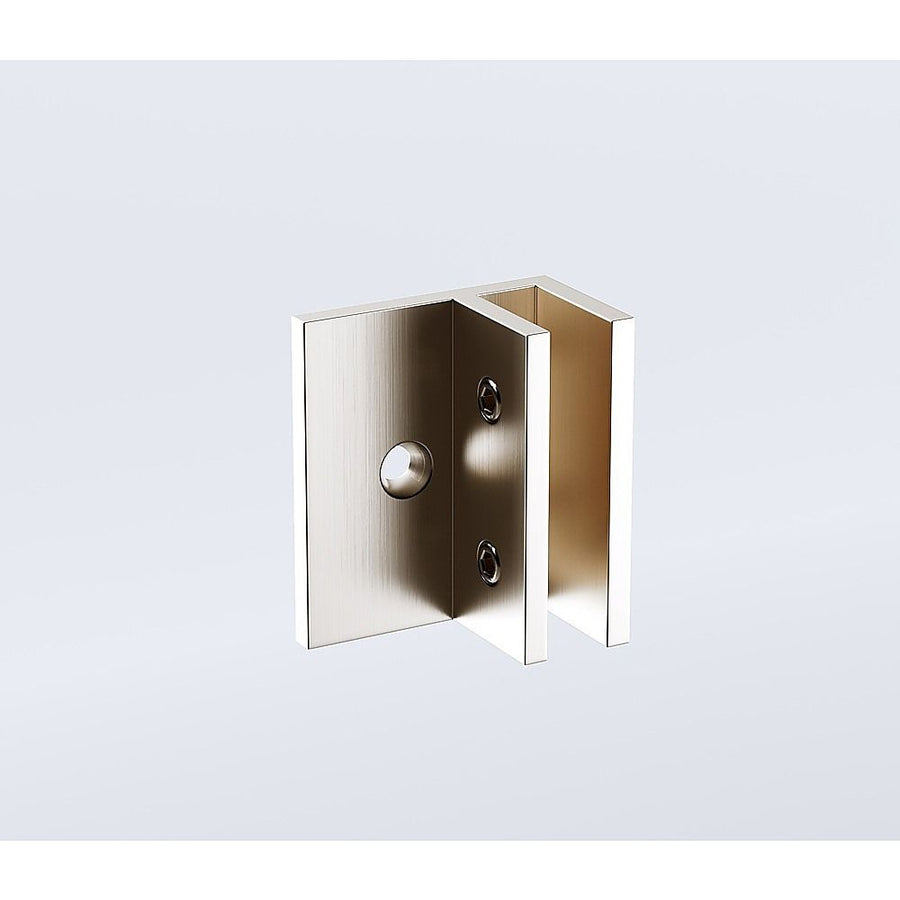 120x70cm Corner Frameless Shower Screen with Nickel F-Brackets and SS Hinges, Round Knob Handle