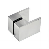 110x90cm Corner Frameless Shower Screen with Chrome Brackets and SS Hinges, Square Double Pull Handle - Extra Image