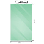 120x70cm Corner Frameless Shower Screen with Chrome Wall U-Brackets and SS Hinges, Square Double Pull Handle