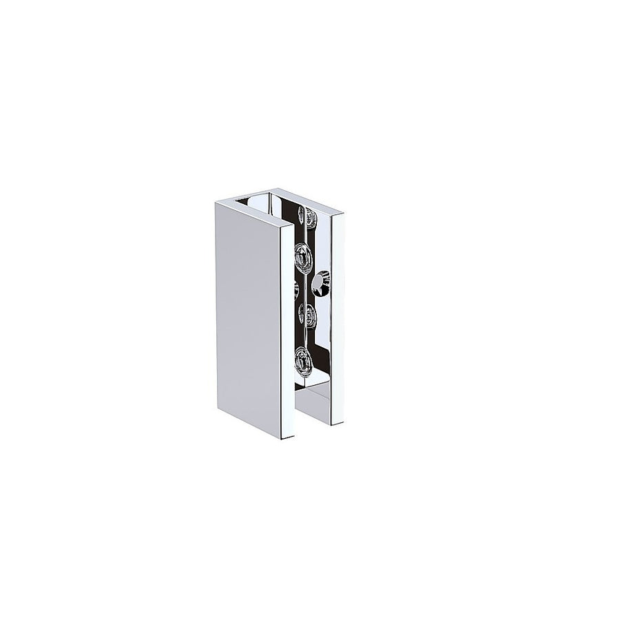 120x100cm Corner Frameless Shower Screen with Chrome Wall & Floor U Brackets and SS Hinges, Square Double Pull Handle