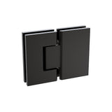 120x100cm Corner Frameless Shower Screen with Black F-Brackets and SS Hinges, Square Double Pull Handle