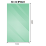 120x100cm Corner Frameless Shower Screen with Nickel U-Brackets and SS Hinges, Square Double Pull Handle
