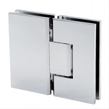 120x110cm Corner Frameless Shower Screen with Chrome Brackets and Brass Hinges, Square Knob Handle - Extra Image
