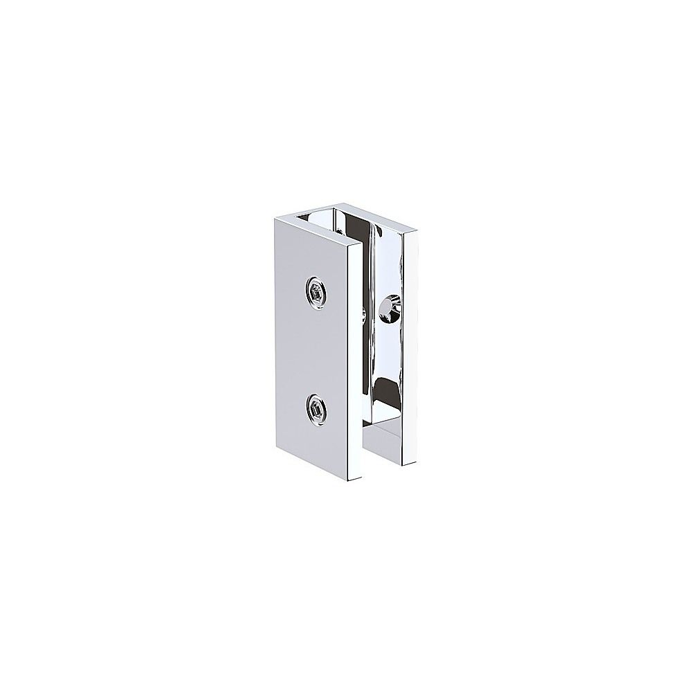 110x80cm Corner Frameless Shower Screen with Chrome U-Brackets and Floor U-Bracket and Brass Hinges, Round Knob Handle