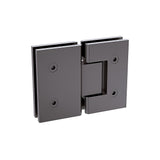 90x70cm Corner Frameless Shower Screen with Gunmetal Brackets and Brass Hinges, Square Double Pull Handle - Extra Image
