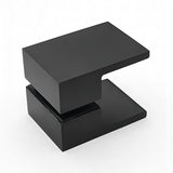 90x80cm Corner Frameless Shower Screen with Black Brackets and Brass Hinges, Square Double Pull Handle - Extra Image