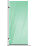 110x110cm Corner Frameless Shower Screen with Nickel F-Brackets and Brass Hinges, Square Double Pull Handle
