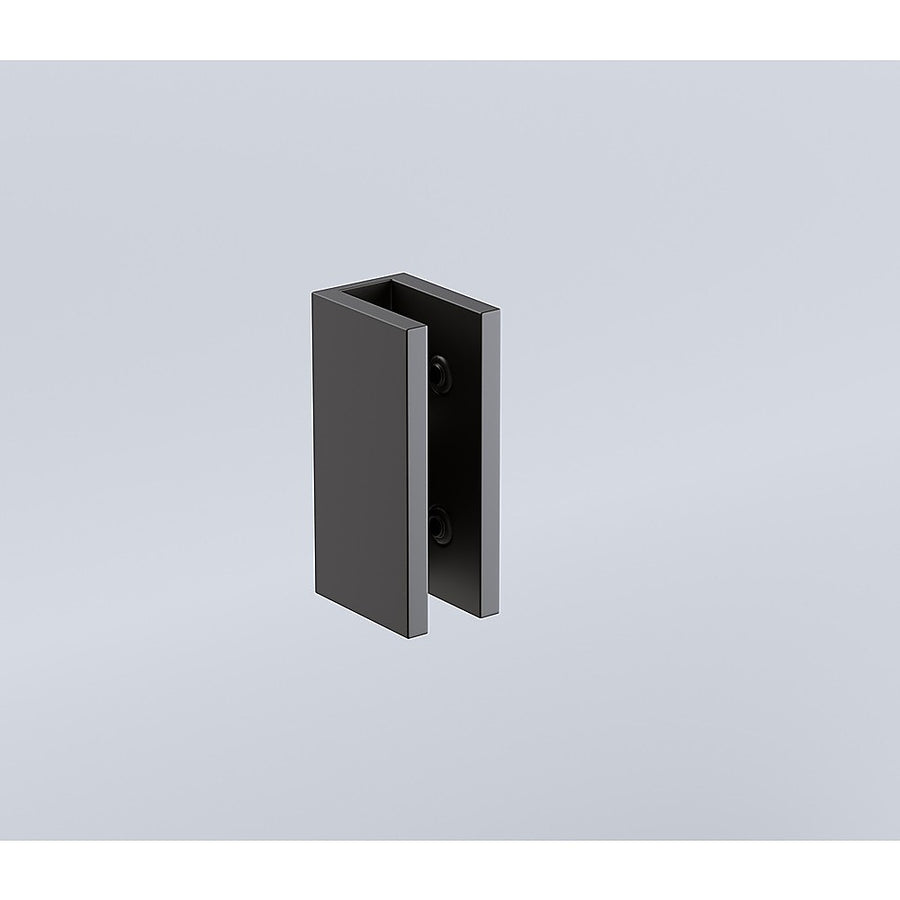 120x80cm Corner Frameless Shower Screen with Black Wall U-Brackets and Brass Hinges, Square Double Pull Handle