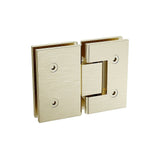 90x90cm Corner Frameless Shower Screen with Gold Wall & Floor Channel and SS Hinges, Square Knob Handle - Extra Image