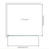 110x80cm Nickel Corner Frameless Shower Screen with Wall Channel Brackets, Stainless Steel Hinges & Square Knob Handle