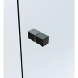 110x100cm Corner Frameless Shower Screen with Black Channel and SS Hinges, Square Knob Handle - Extra Image